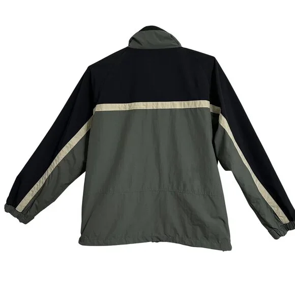 Vintage White Sierra Mens XL Windbreaker Jacket Green & Black Lightweight - Picture 3 of 7